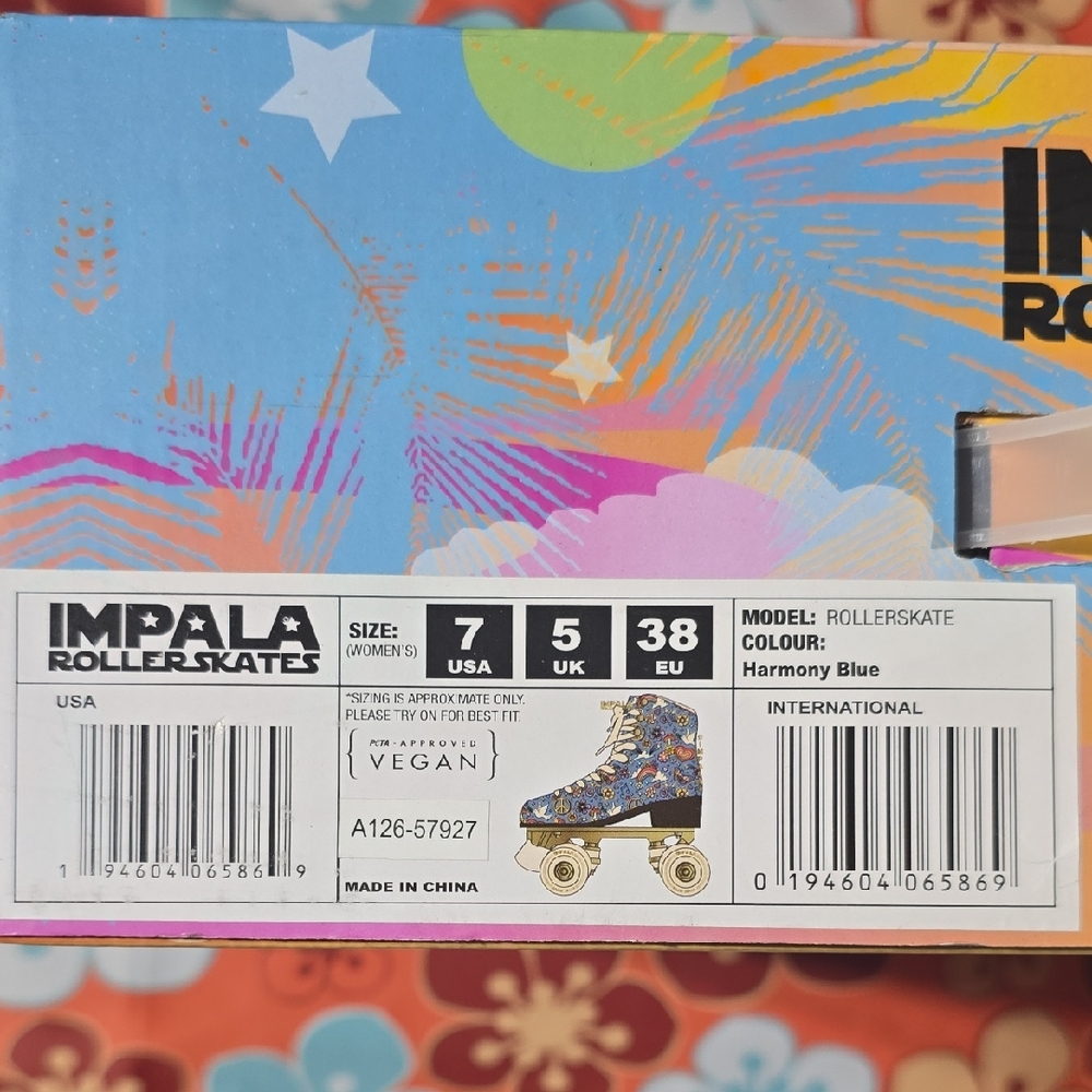 Impala "Harmony Blue" Roller Skates W7 EU38 EUC